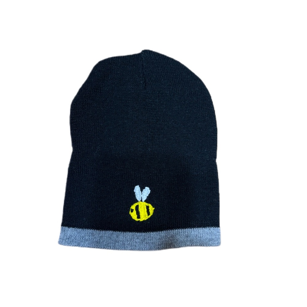 ⭐️2/$10 NWOT Toddler Kids Beanie Hat Hand Embroidered Honey Bee